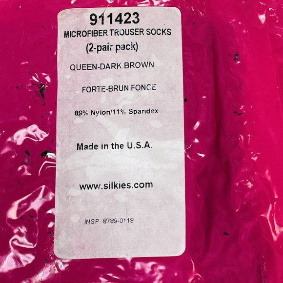 Silkies 2 Pack Trouser Socks Dark Brown Microfiber Queen Size 911423 Sculptz - Picture 3 of 6